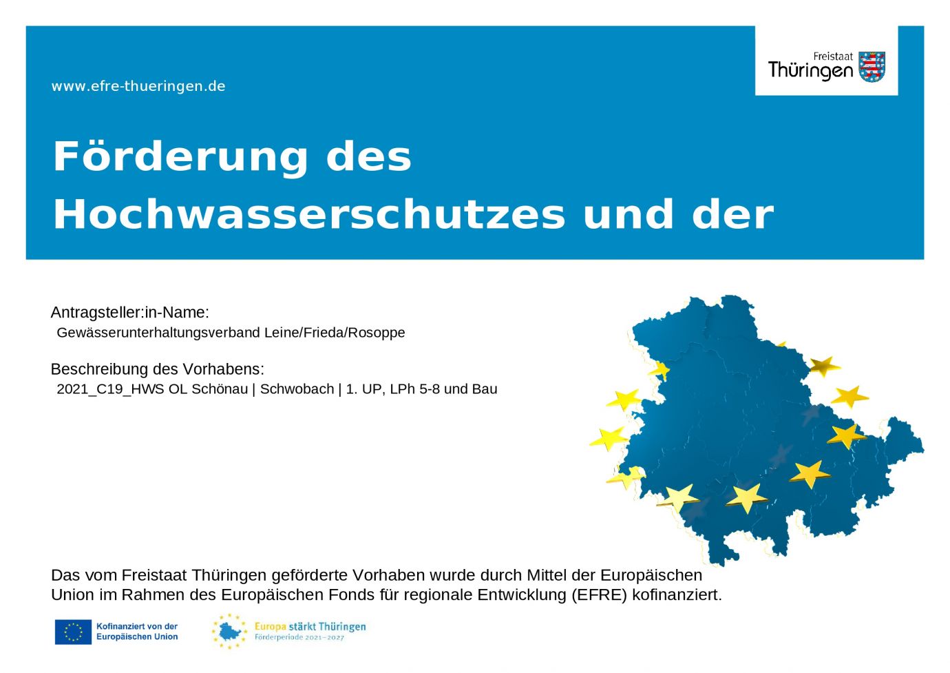Bildtitel: Umsetzung Hochwasserschutz für die Ortslage Schönau - 1. UP LPh 5-8 und Bau