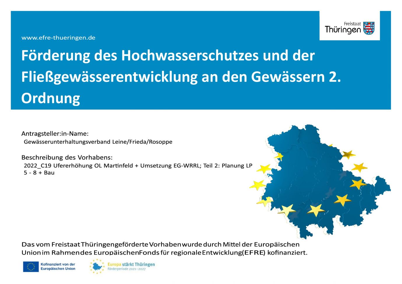 Bildtitel: Hochwasserschutz Rosoppe, untere und mittlere OL Martinfeld, Ufererhöhung und Brücke; Teil 2: Planung LPh 5 bis 8 + Bau