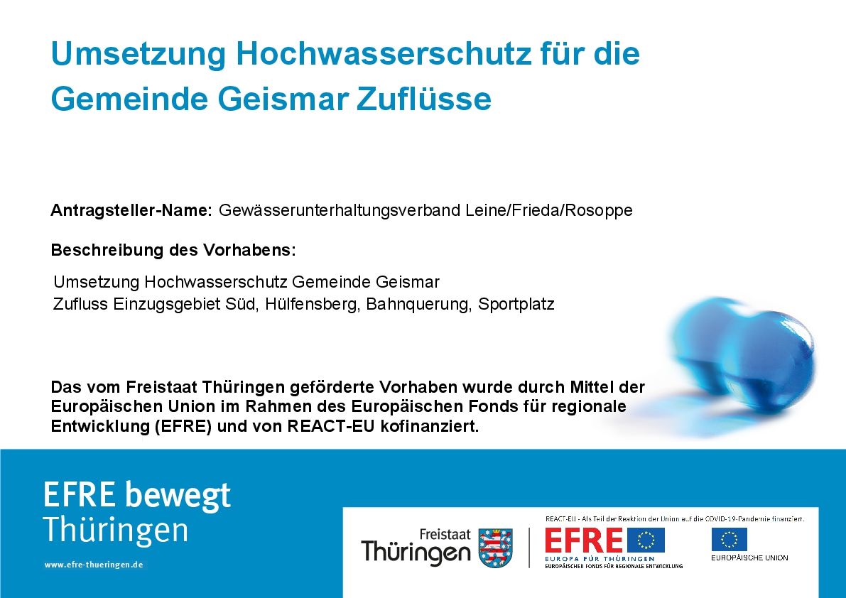 Bildtitel: Umsetzung Hochwasserschutz für die Ortslage Geismar - Zuflüsse