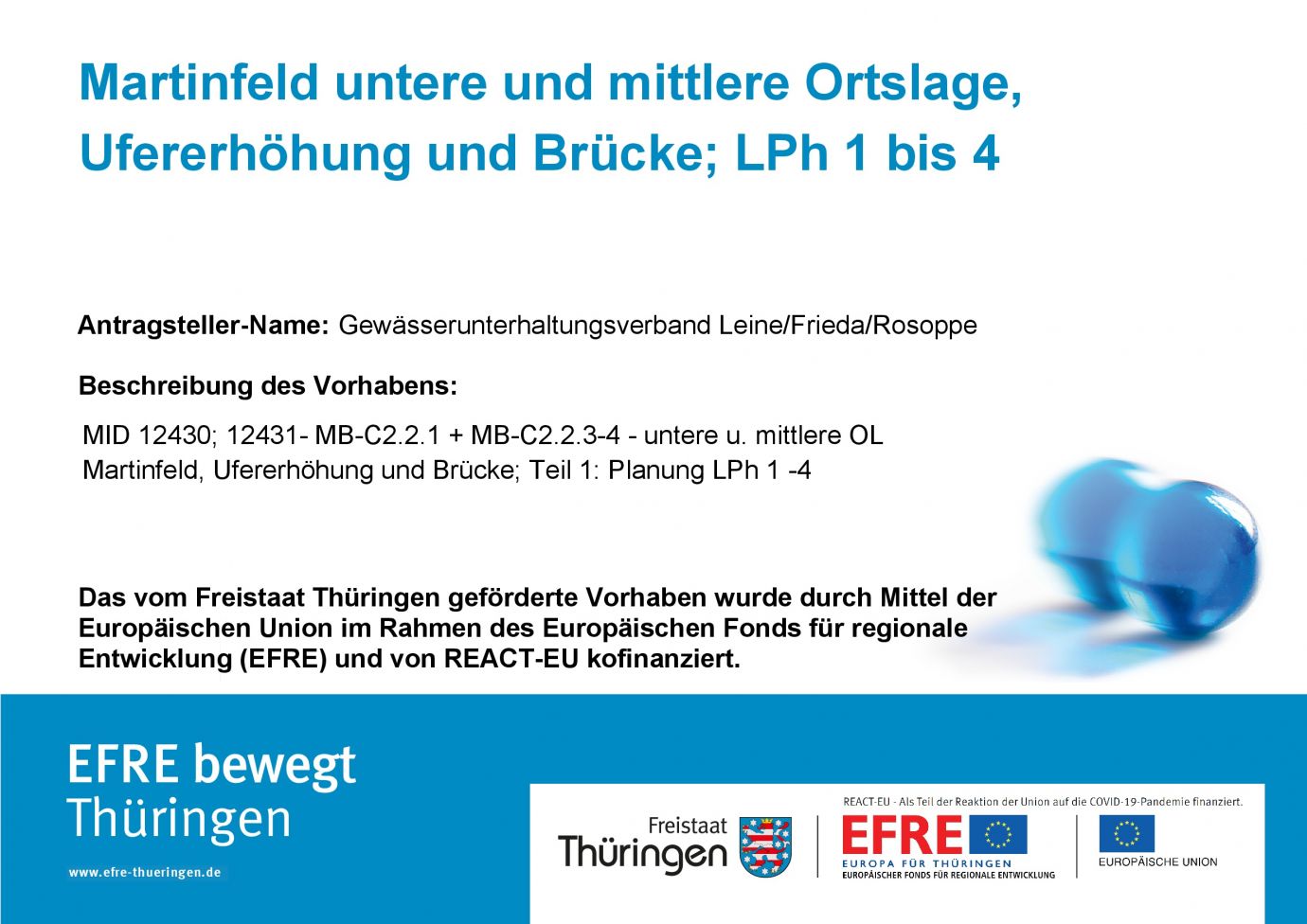 Bildtitel: Hochwasserschutz Rosoppe, untere und mittlere OL Martinfeld, Ufererhöhung und Brücke; Teil 1: Planung LPh 1 bis 4
