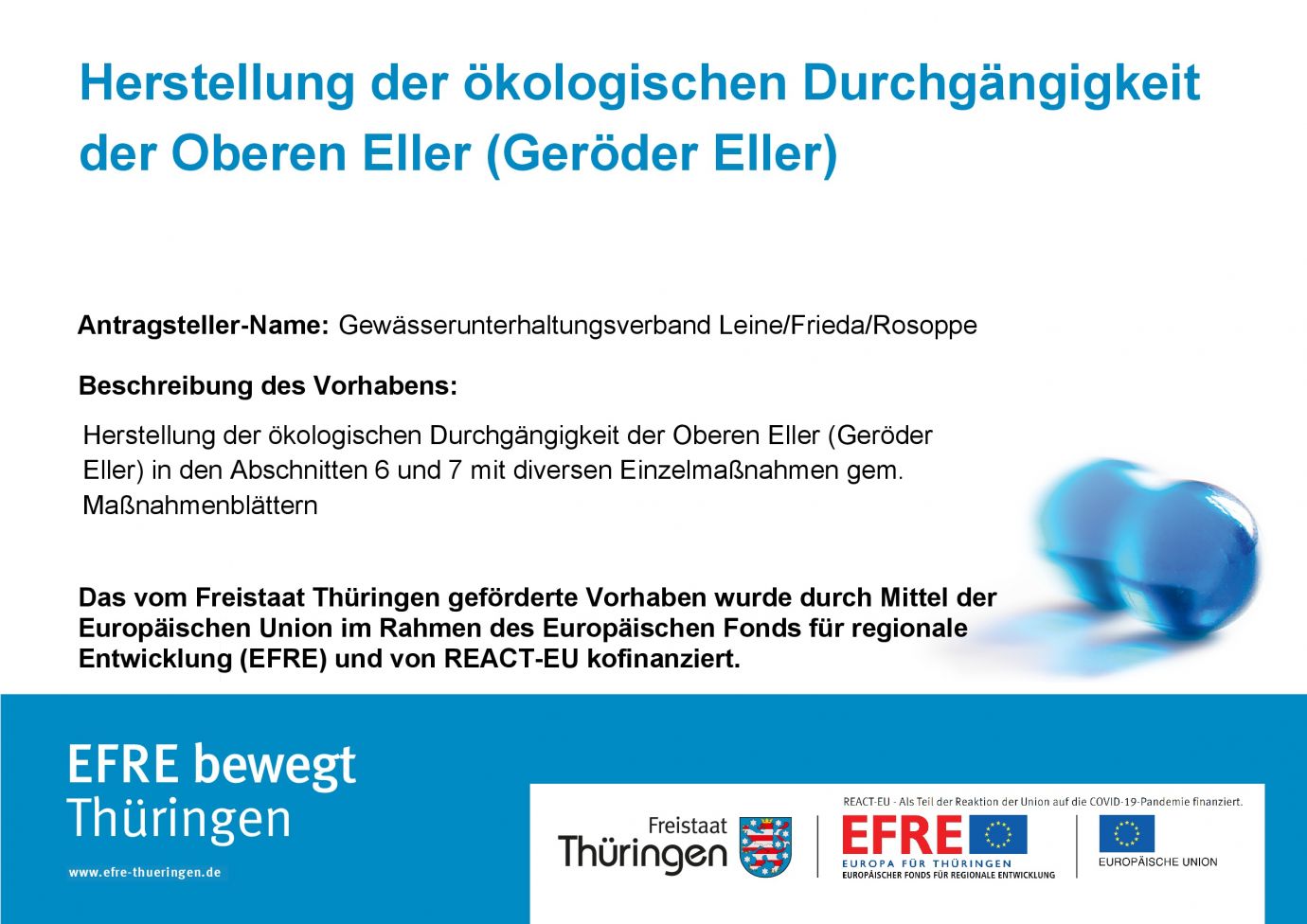 Bildtitel: Herstellung der ökologischen Durchgängigkeit der Oberen Eller (Geröder Eller)