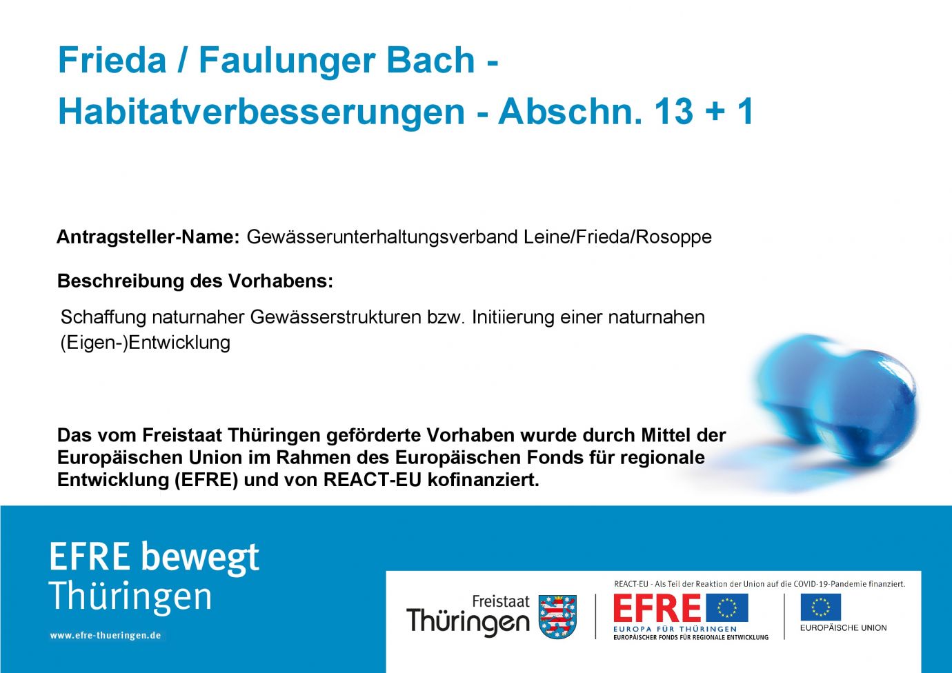 Bildtitel: Frieda / Faulunger Bach - Habitatverbesserungen
