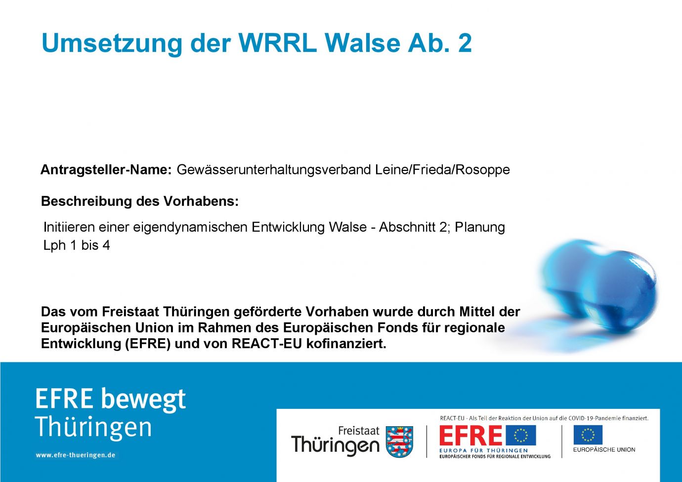 Bildtitel: Umsetzung der WRRL Walse Ab. 2