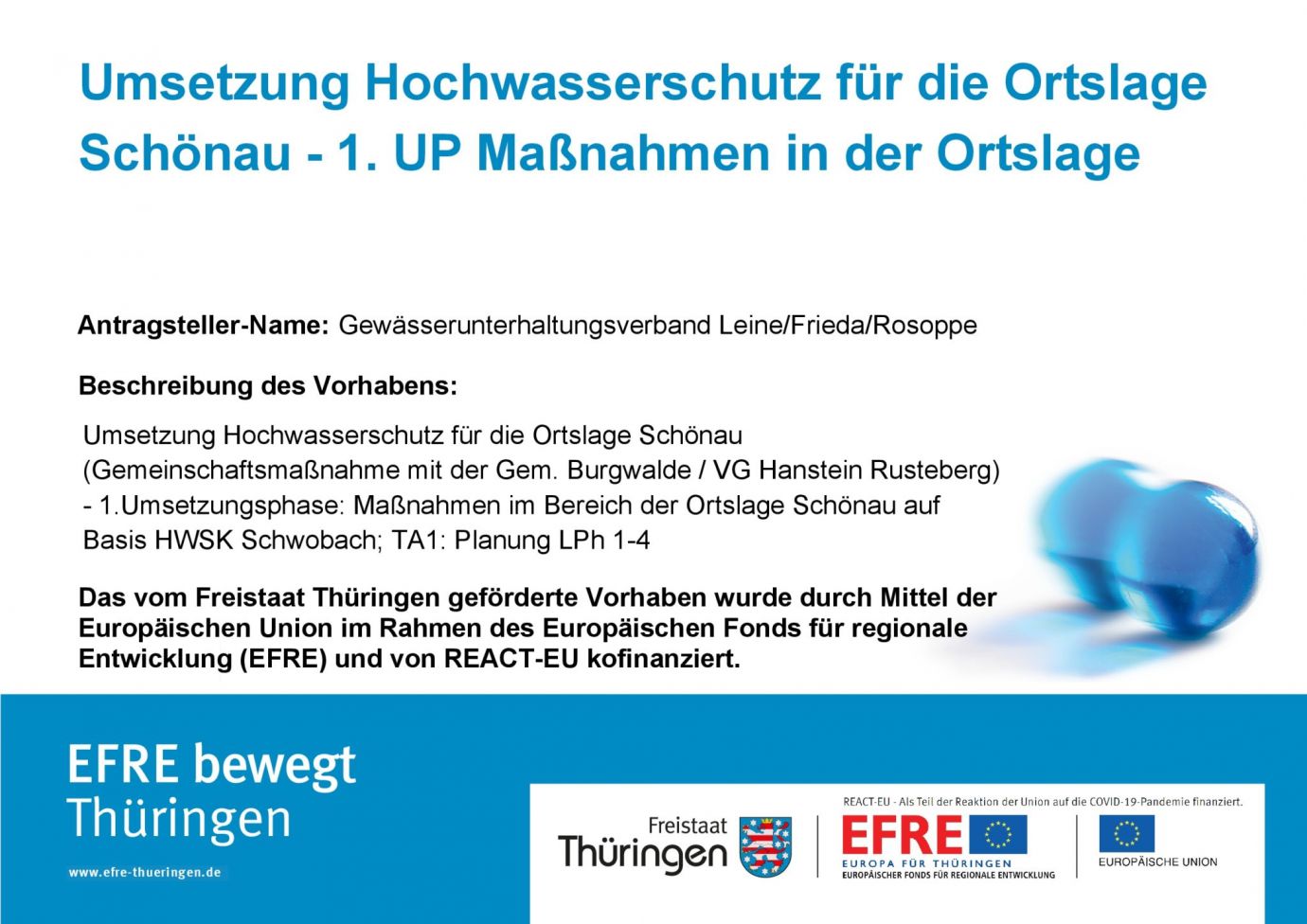 Bildtitel: Umsetzung Hochwasserschutz für die Ortslage Schönau - 1. UP Maßnahmen in der Ortslage