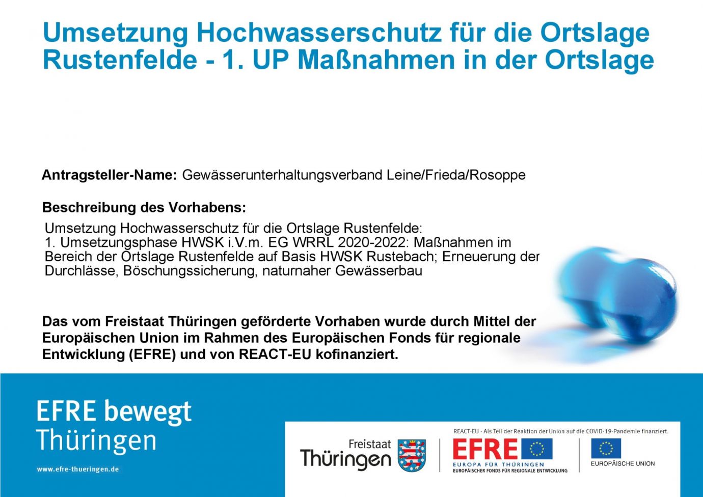 Bildtitel: Umsetzung Hochwasserschutz für die Ortslage Rustenfelde - 1. UP Maßnahmen in der Ortslage